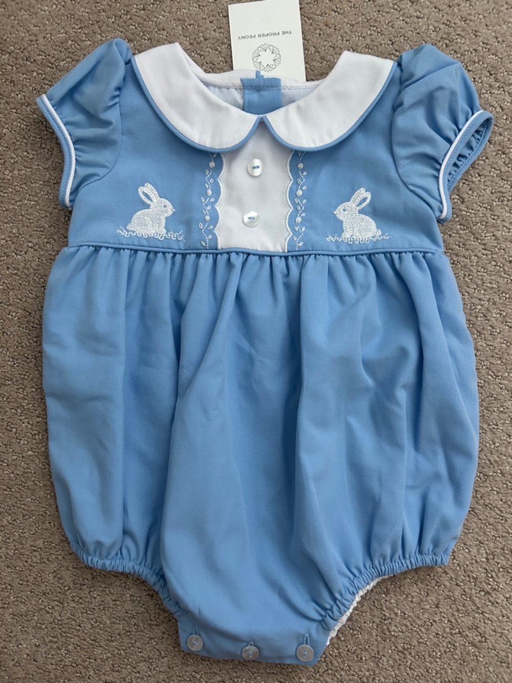 NWT Proper Peony blue bunny bubble